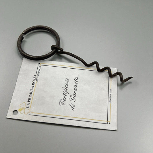Antico Cavatappi tascabile da collezione d'epoca pieghevole portachiavi in ferro Categoria  Cavatappi