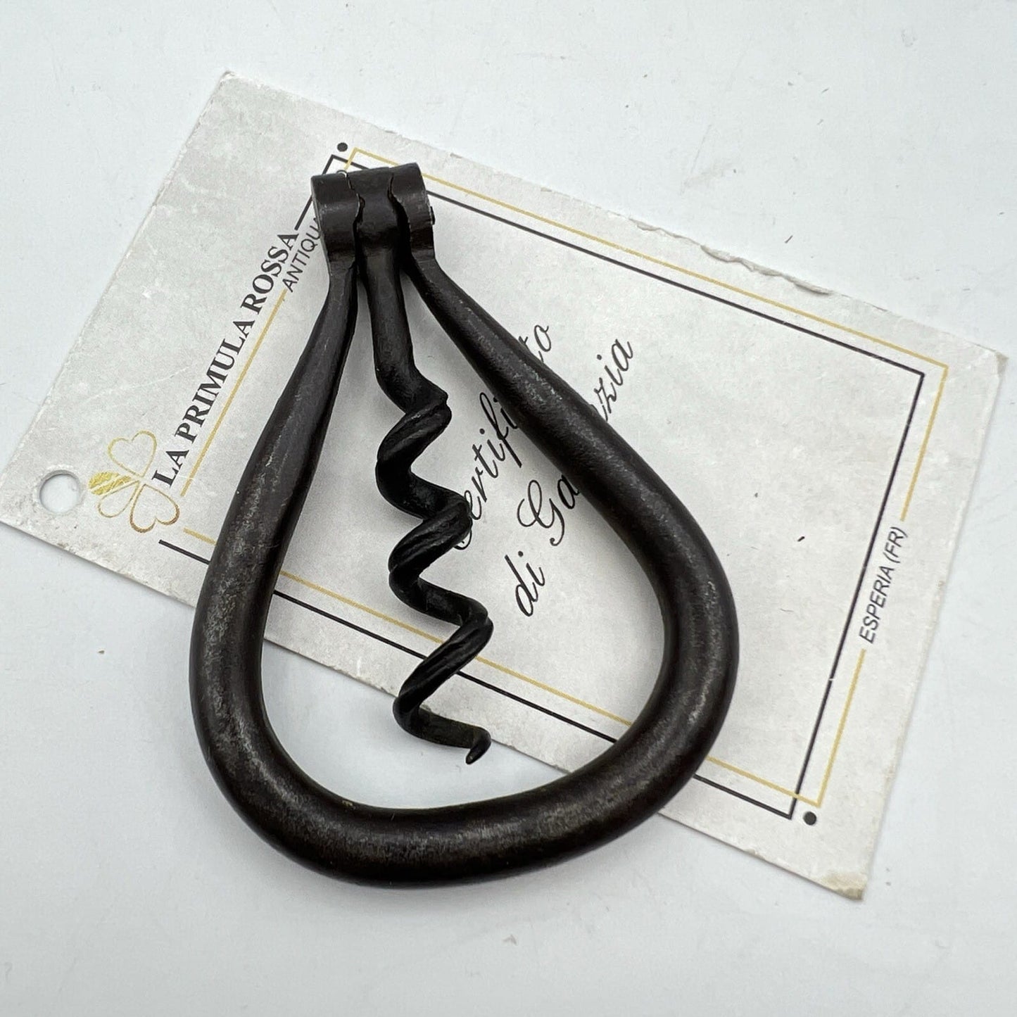 Antico Cavatappi tascabile da collezione d'epoca pieghevole vintage in ferro  2 Categoria  Cavatappi