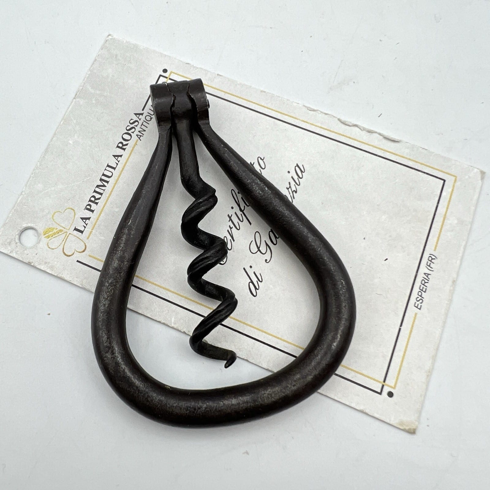 Antico Cavatappi tascabile da collezione d'epoca pieghevole vintage in ferro  2 Categoria  Cavatappi