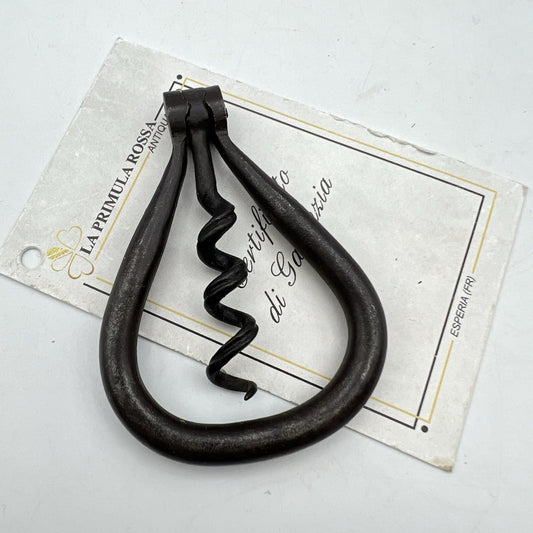 Antico Cavatappi tascabile da collezione d'epoca pieghevole vintage in ferro  2 Categoria  Cavatappi