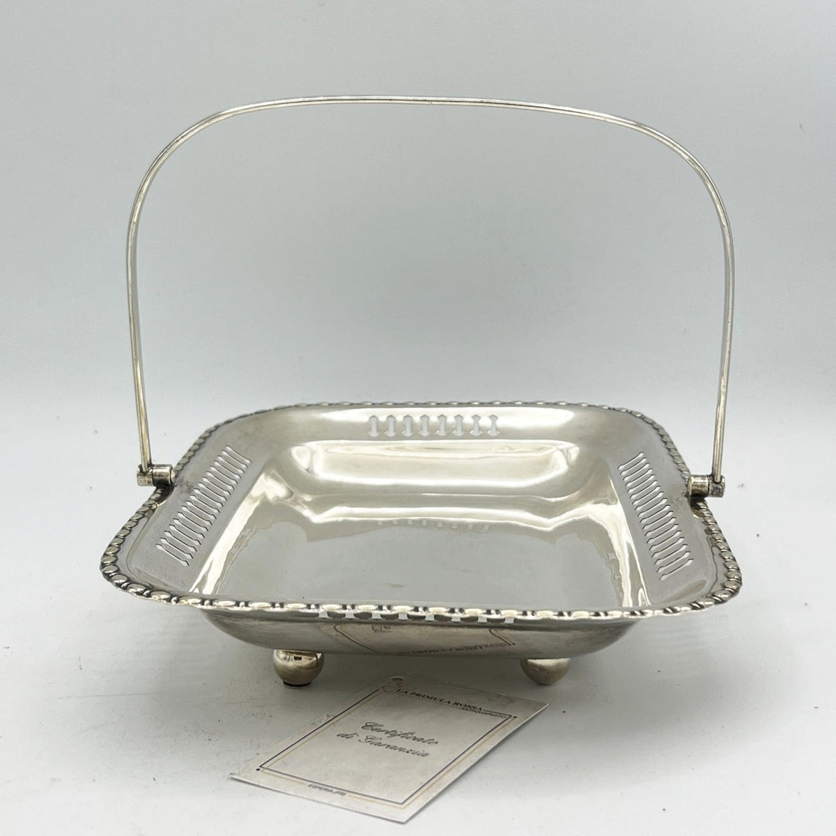 Antico cestino in Argento silver plated centrotavola Sheffield con manico '40 Categoria  Sheffield & Argento