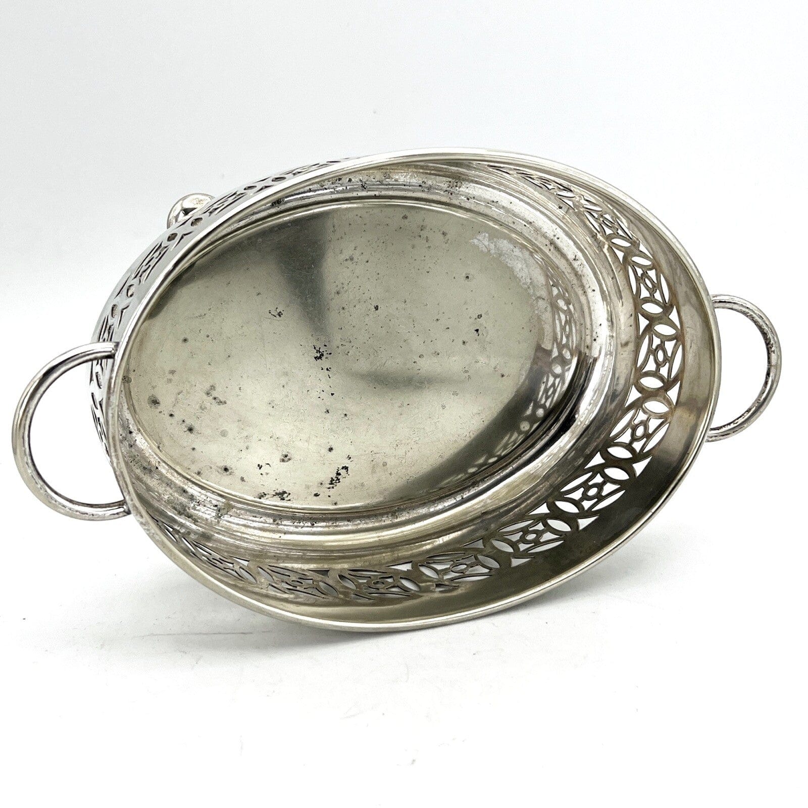 Antico Cestino in silver plated jardiniere inglese in argento Fruttiera Anni '40 Categoria  Sheffield & Argento