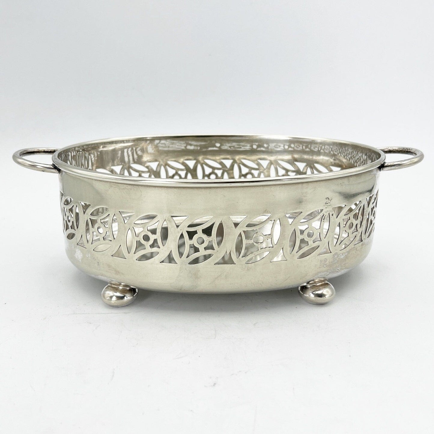 Antico Cestino in silver plated jardiniere inglese in argento Fruttiera Anni '40 Categoria  Sheffield & Argento