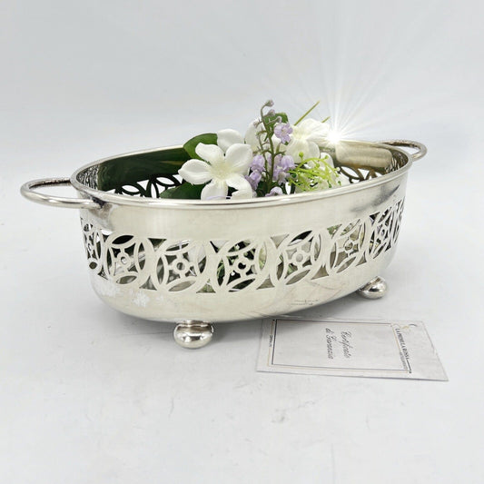 Antico Cestino in silver plated jardiniere inglese in argento Fruttiera Anni '40 Categoria  Sheffield & Argento