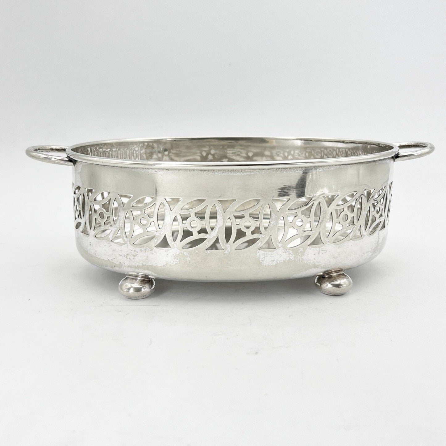 Antico Cestino in silver plated jardiniere inglese in argento Fruttiera Anni '40 Categoria  Sheffield & Argento