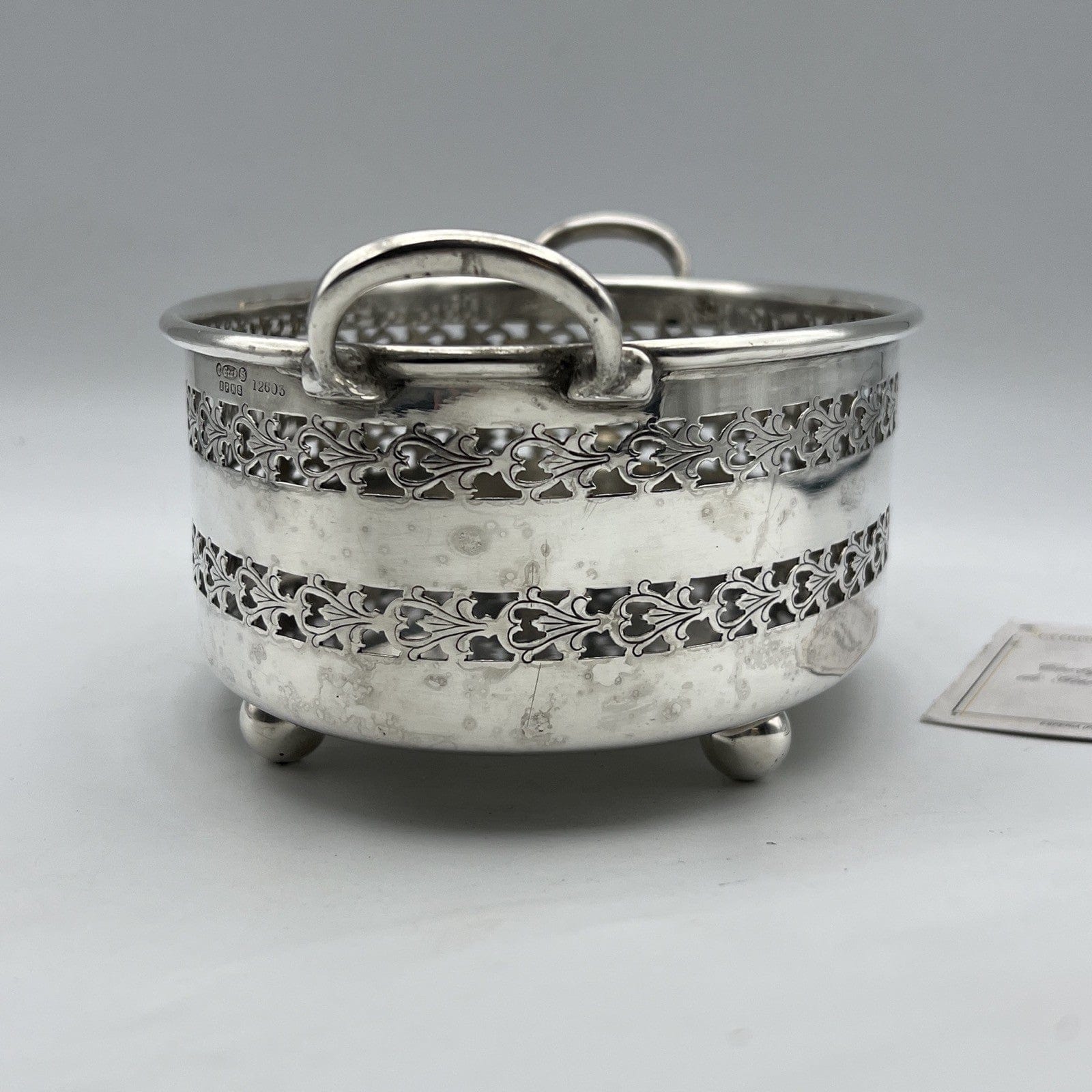 Antico Cestino in silver plated jardiniere inglese in argento Fruttiera Anni '40 Categoria  Sheffield & Argento