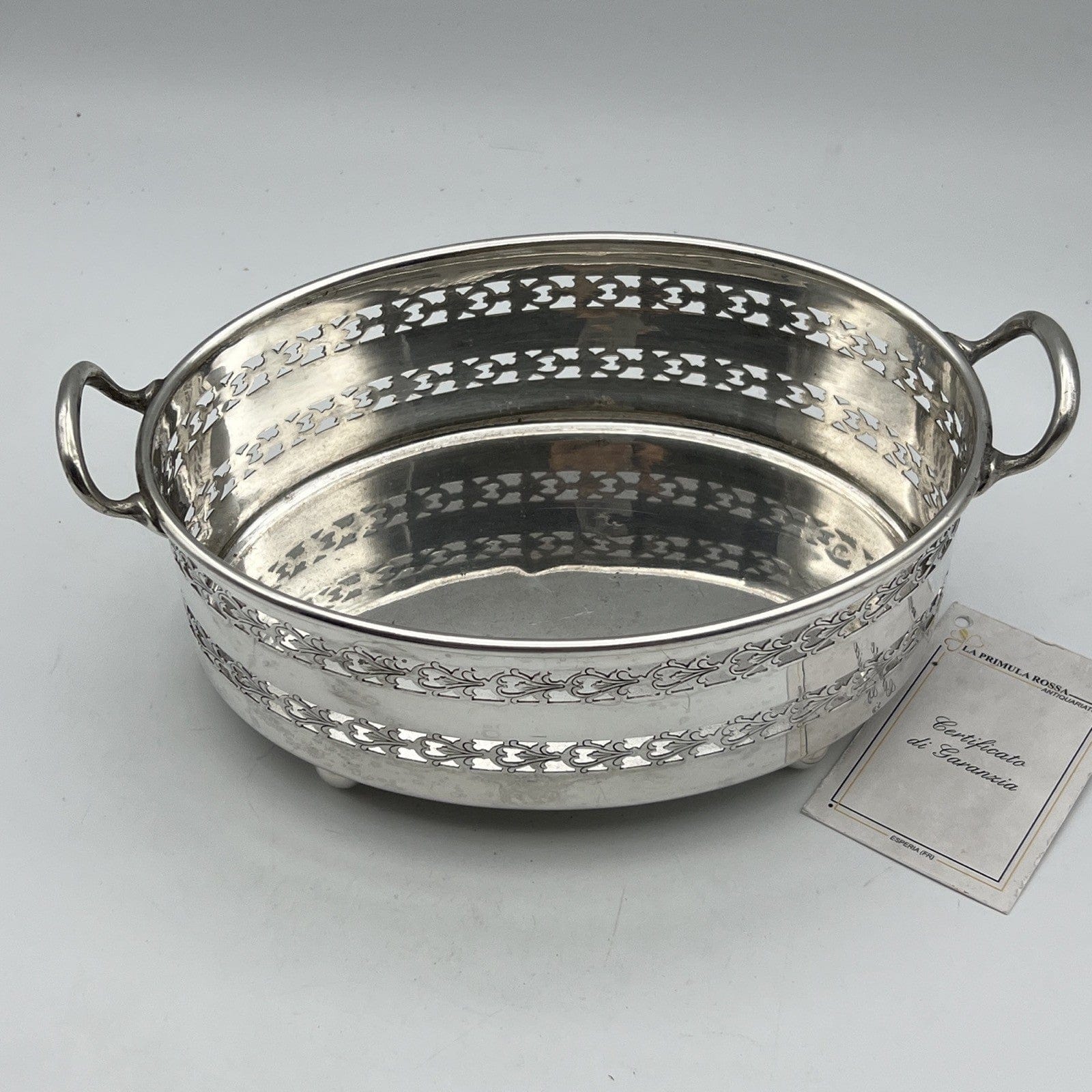 Antico Cestino in silver plated jardiniere inglese in argento Fruttiera Anni '40 Categoria  Sheffield & Argento