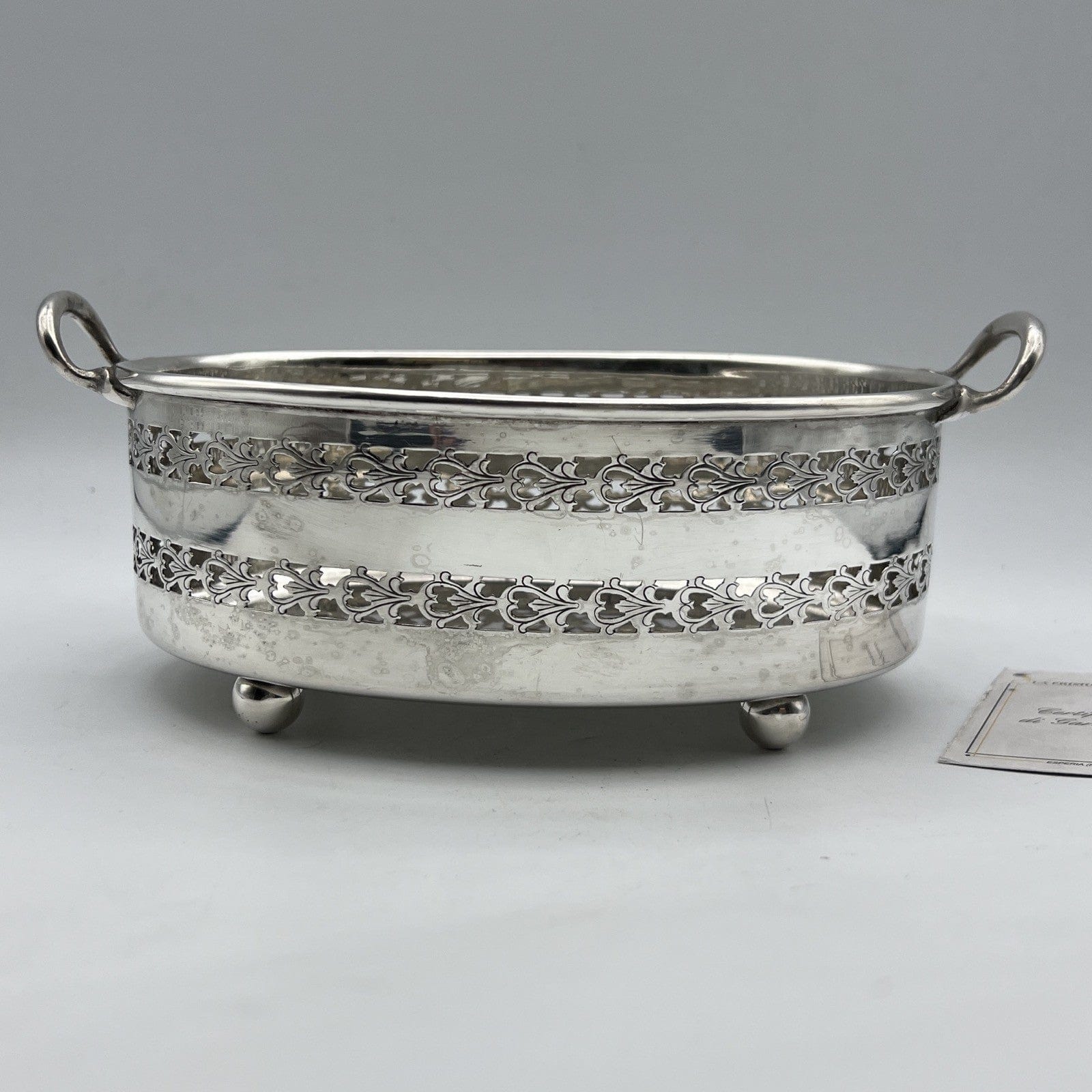 Antico Cestino in silver plated jardiniere inglese in argento Fruttiera Anni '40 Categoria  Sheffield & Argento