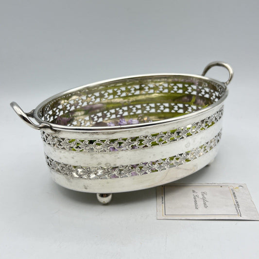 Antico Cestino in silver plated jardiniere inglese in argento Fruttiera Anni '40 Categoria  Sheffield & Argento