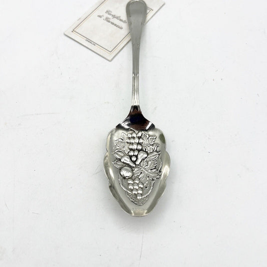 Antico Cucchiaio Inglese per Servire Lavorato motivo Frutta sheffield Silver Categoria  Sheffield & Argento