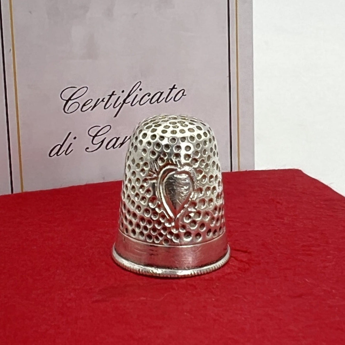 Antico Ditale in Argento 800 per cucire da cucito Sarta o Collezione con cuore Categoria  Sheffield & Argento