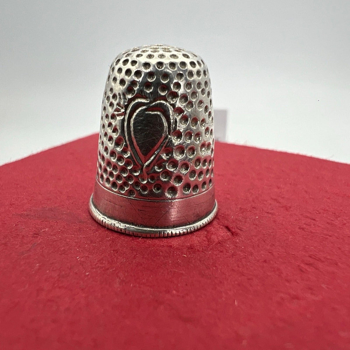Antico Ditale in Argento 800 per cucire da cucito Sarta o Collezione con cuore Categoria  Sheffield & Argento
