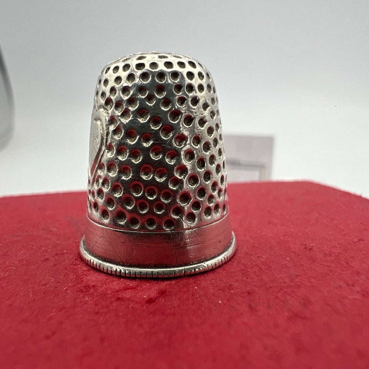 Antico Ditale in Argento 800 per cucire da cucito Sarta o Collezione con cuore Categoria  Sheffield & Argento