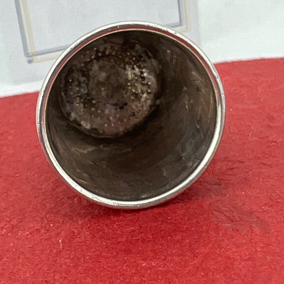 Antico Ditale in Argento 800 per cucire da cucito Sarta o Collezione con scudo Categoria  Sheffield & Argento