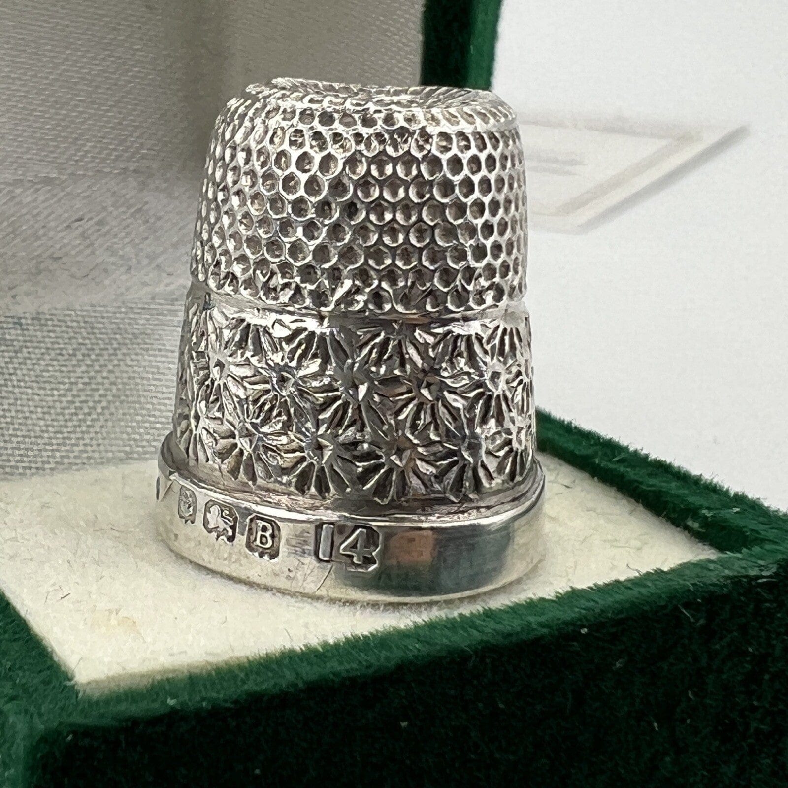 Antico Ditale in Argento 925 Sterling per cucire da cucito Sarta o Collezione 14 Categoria  Sheffield & Argento