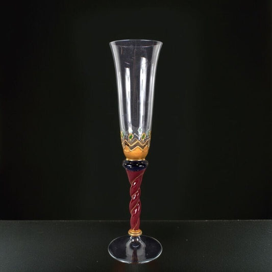 Antico Flute in vetro per champagne bicchiere a calice natalizio natale d'epoca Categoria  Vetri e Cristalli