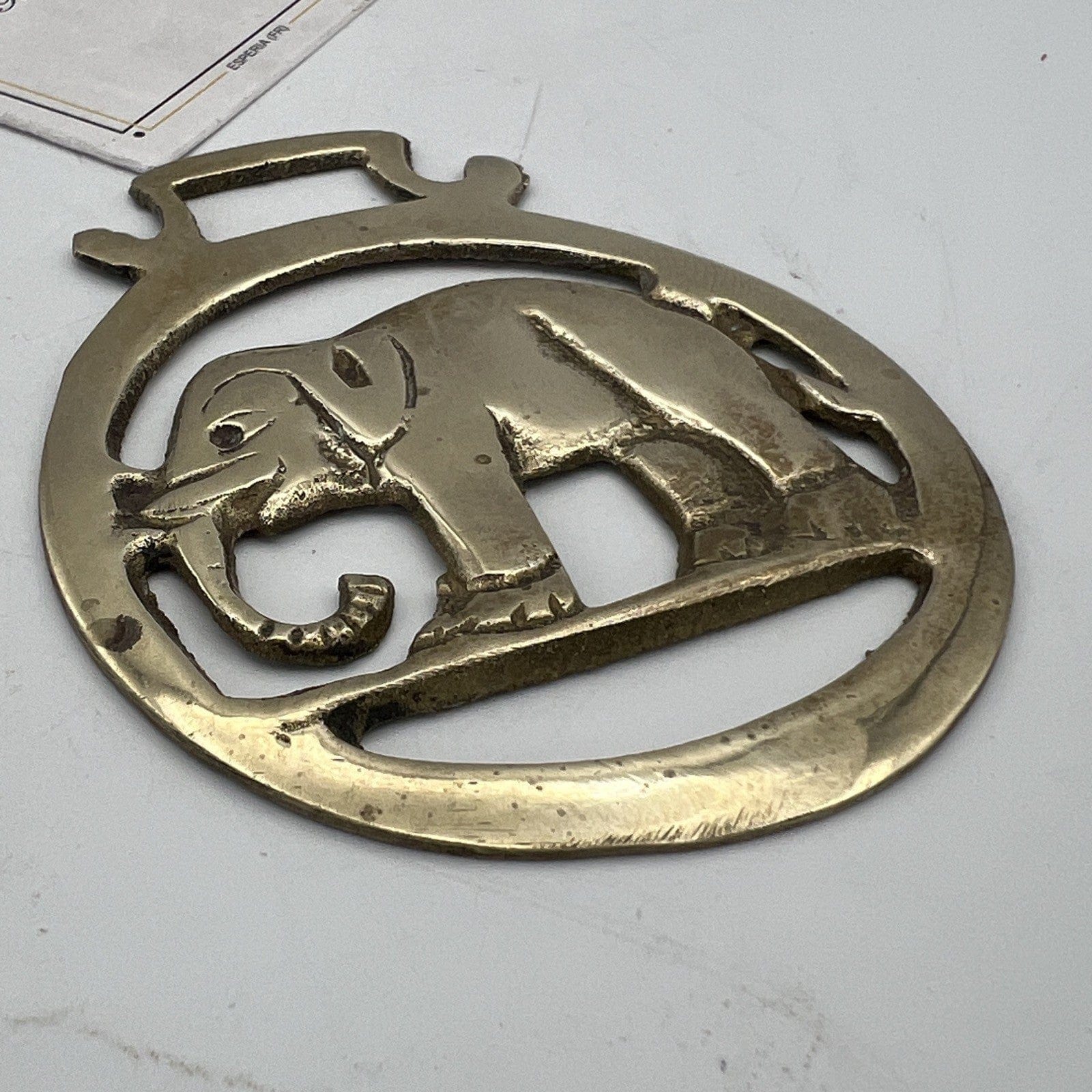 Antico fregio in ottone bronzo decorativo Finimento epoca Elefante Inglese 900 Categoria  Finimenti per cavalli