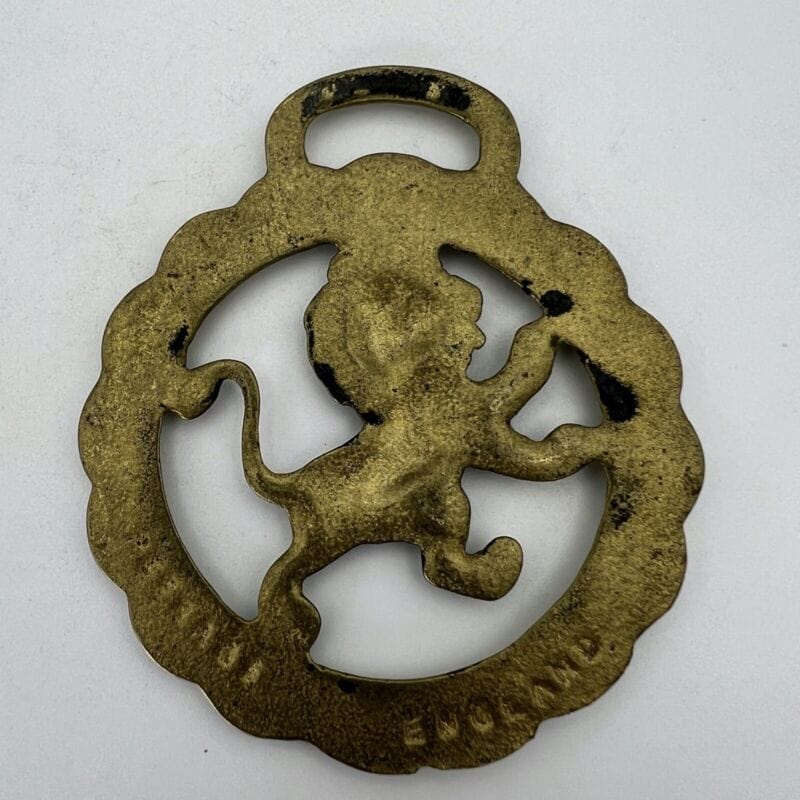 Antico fregio Leone in ottone bronzo decorazione Finimento per Cavallo 900 Categoria  Finimenti per cavalli