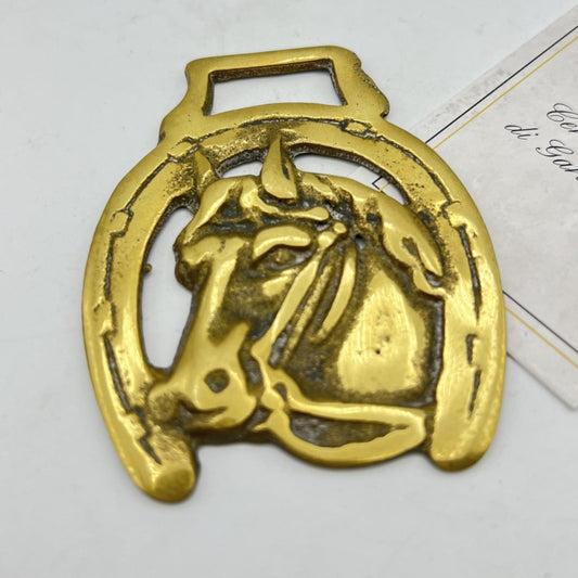 Antico fregio medaglione in ottone bronzo decorazione Finimento per Cavallo Categoria  Finimenti per cavalli