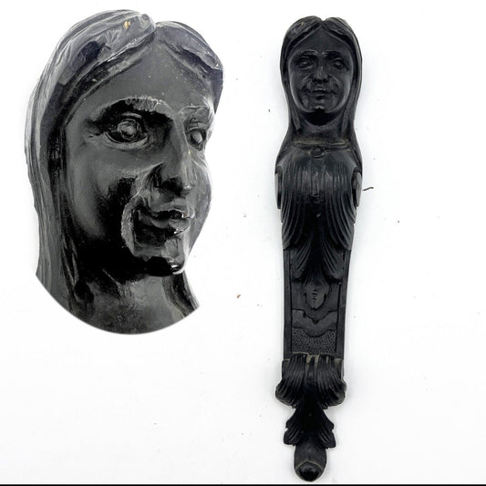 Antico intaglio decorativo Fregio in legno con volto di donna d' epoca 800 art 4 Categoria  Cimase-Fregi-Intagli in legno