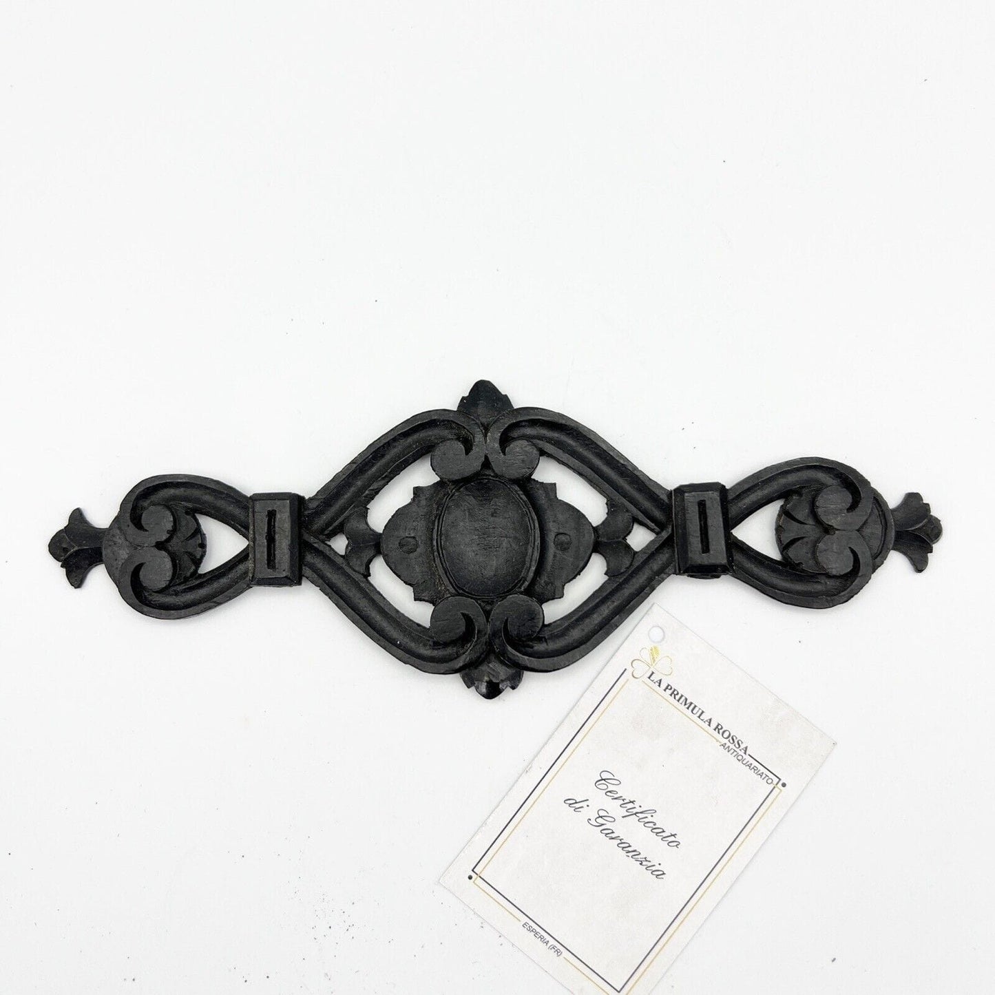 Antico intaglio elemento decorativo Fregio in legno nero d' epoca 800 restauro Categoria  Cimase-Fregi-Intagli in legno