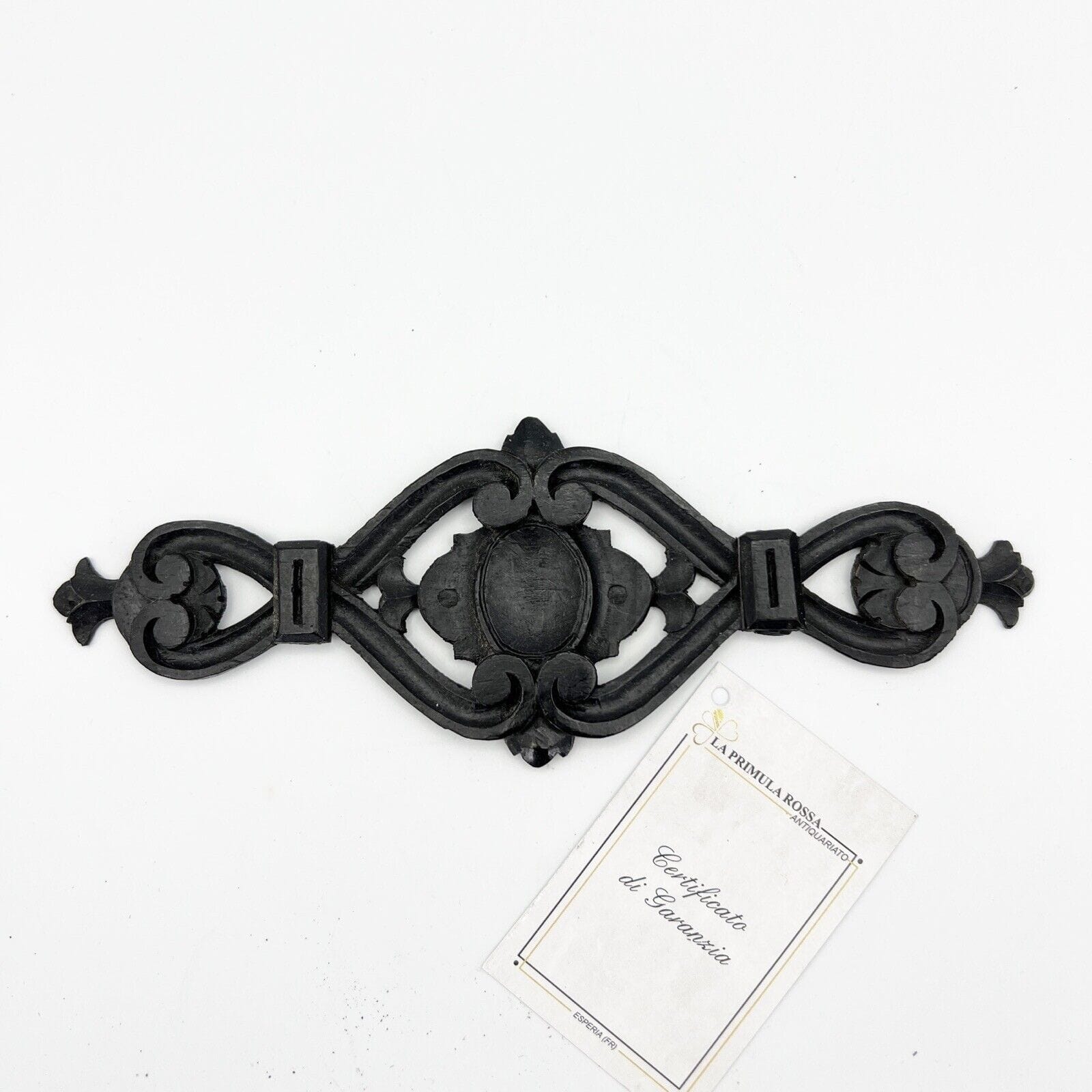 Antico intaglio elemento decorativo Fregio in legno nero d' epoca 800 restauro Categoria  Cimase-Fregi-Intagli in legno