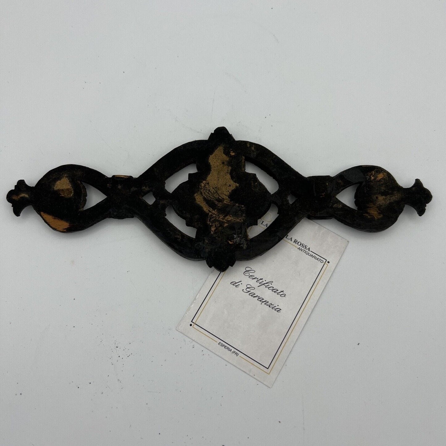 Antico intaglio elemento decorativo Fregio in legno nero d' epoca 800 restauro Categoria  Cimase-Fregi-Intagli in legno