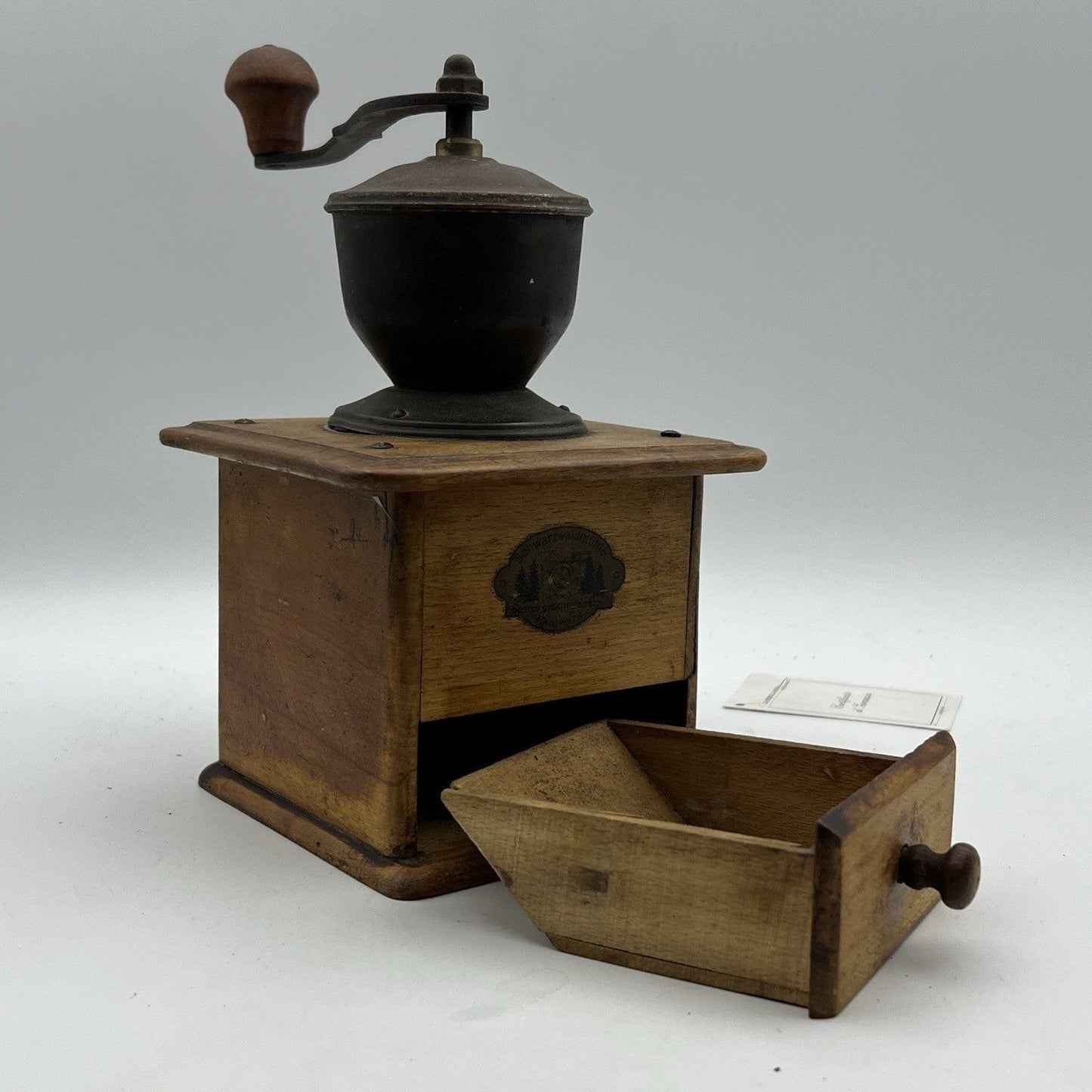 Antico Macinino macina Caffe in legno Vintage con cassetto e manovella Manuale Categoria  Attrezzi e Strumenti