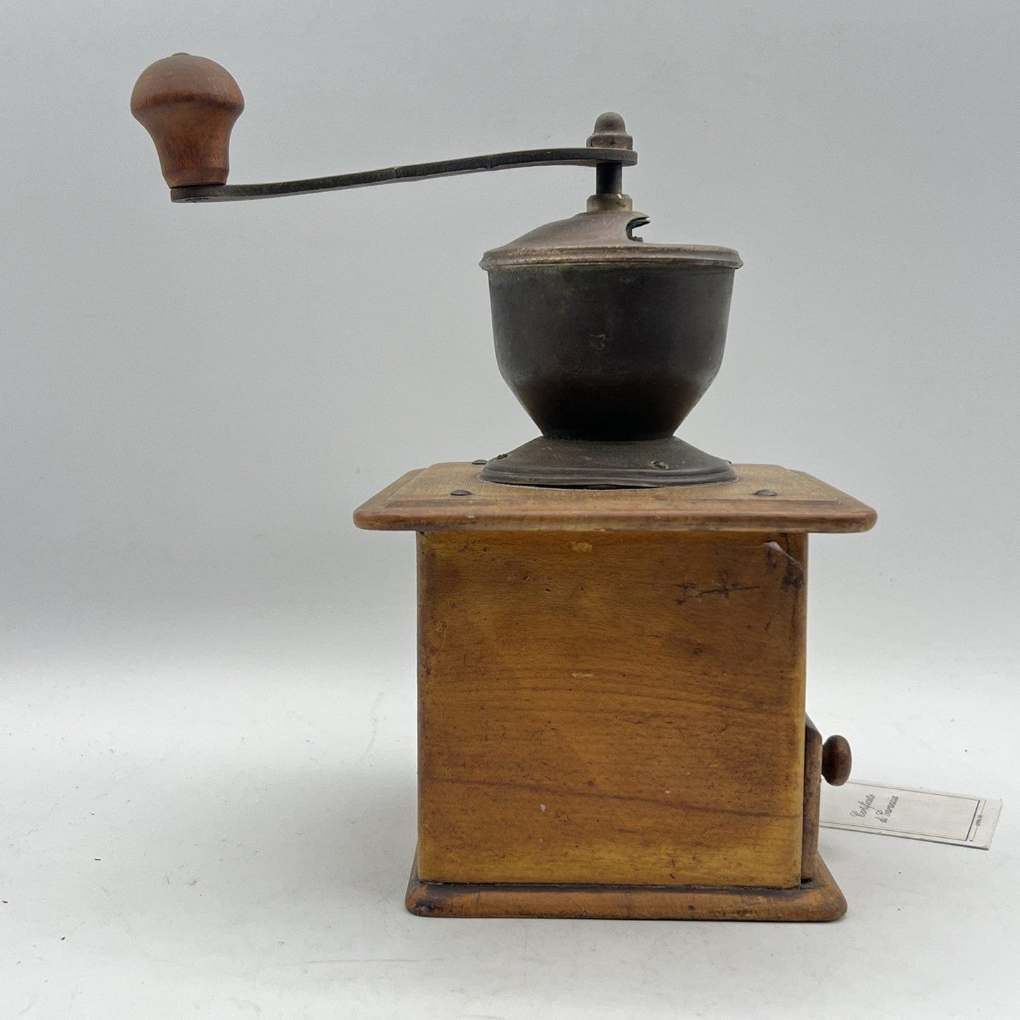 Antico Macinino macina Caffe in legno Vintage con cassetto e manovella Manuale Categoria  Attrezzi e Strumenti