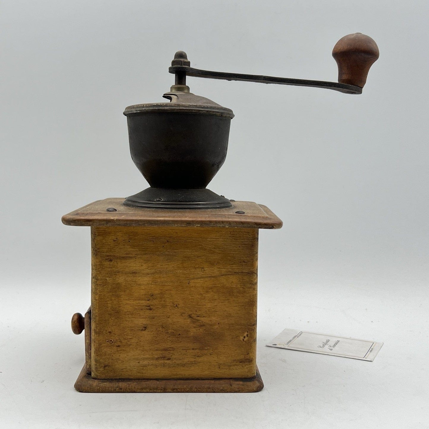 Antico Macinino macina Caffe in legno Vintage con cassetto e manovella Manuale Categoria  Attrezzi e Strumenti