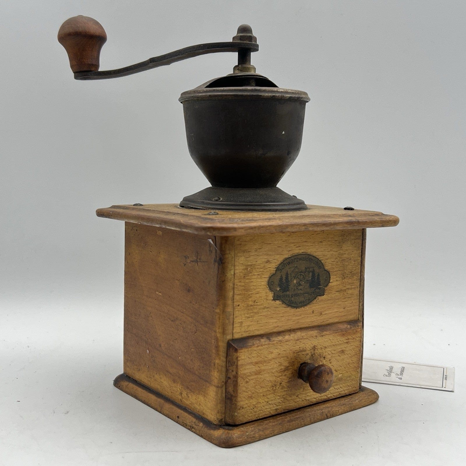 Antico Macinino macina Caffe in legno Vintage con cassetto e manovella Manuale Categoria  Attrezzi e Strumenti