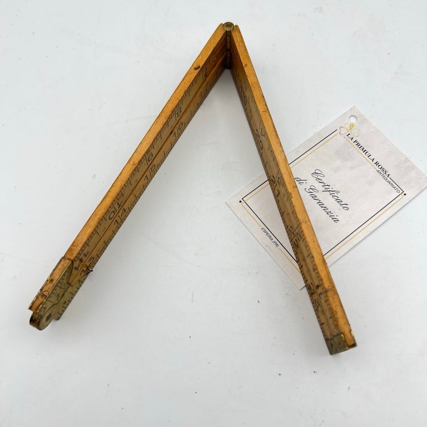 Antico metro in Pollici legno richiudibile pieghevole inglese vecchio Vintage WZ Categoria  Attrezzi e Strumenti