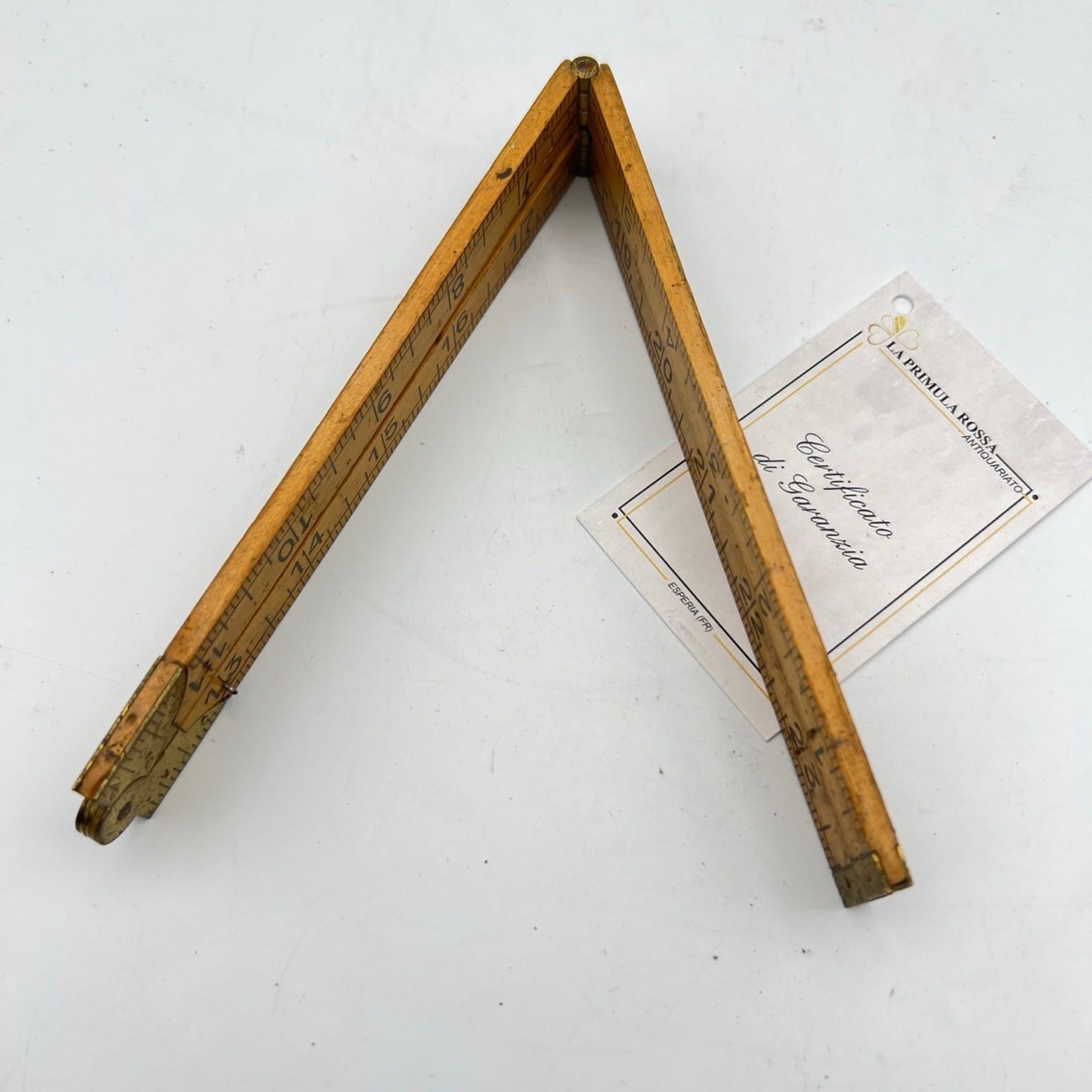 Antico metro in Pollici legno richiudibile pieghevole inglese vecchio Vintage WZ Categoria  Attrezzi e Strumenti
