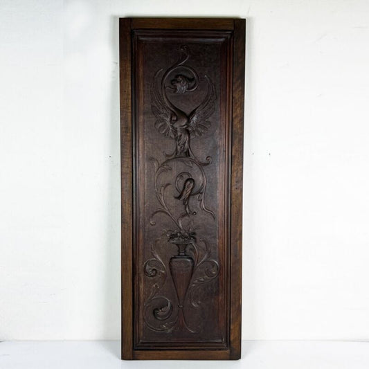 Antico pannello intaglio decorativo fregio intagliato in legno grifone Epoca 900 Categoria  Restauro