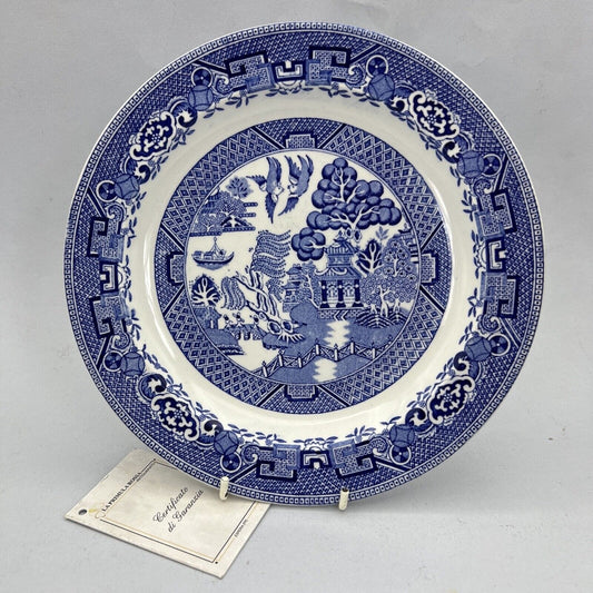Antico Piatto decoro Old Willow epoca 900 inglese blu in ceramica da parete muro Categoria  Piatti e Piattini