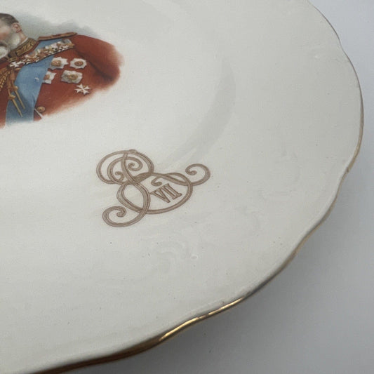 Antico piatto in porcellana Inglese Re Edoardo VII Casa Reale commemorativo 1902 Categoria  Arte e antiquariato:Porcellana e ceramica:Altro porcellana e ceramica