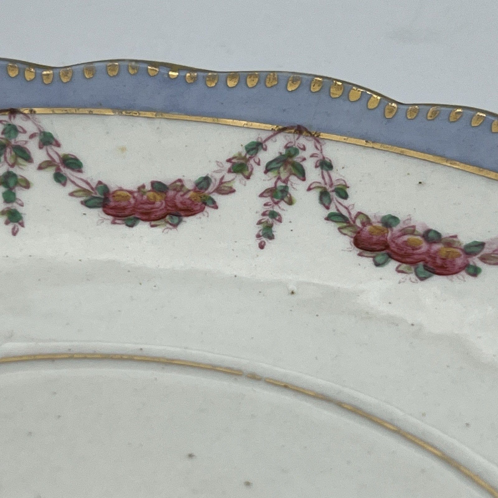 Antico Piatto inglese in porcellana Vecchio piatto piano epoca 800 anno 1892 Categoria  Piatti e Piattini