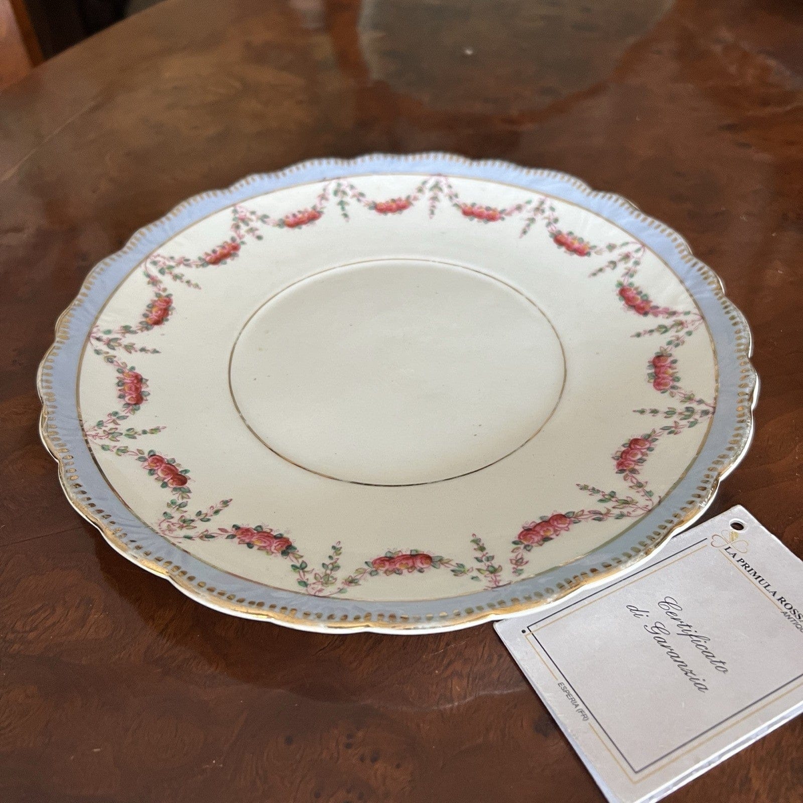 Antico Piatto inglese in porcellana Vecchio piatto piano epoca 800 anno 1892 Categoria  Piatti e Piattini