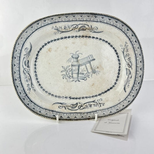 Antico Piatto Vassoio in ceramica terraglia da portata ovale Inglese d'epoca 800 Categoria  Ceramiche e Porcellane