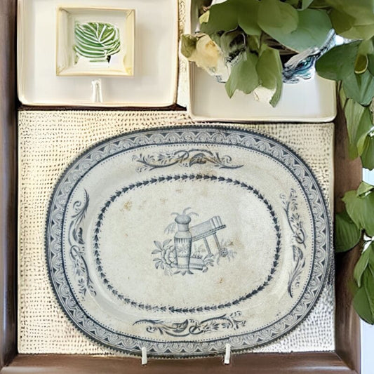 Antico Piatto Vassoio in ceramica terraglia da portata ovale Inglese d'epoca 800 Categoria  Ceramiche e Porcellane
