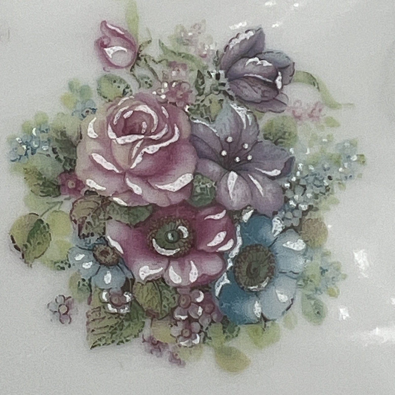 Antico piatto vassoio in porcellana e bronzo Limoges centrotavola vintage fiori Categoria  Piatti Vassoio