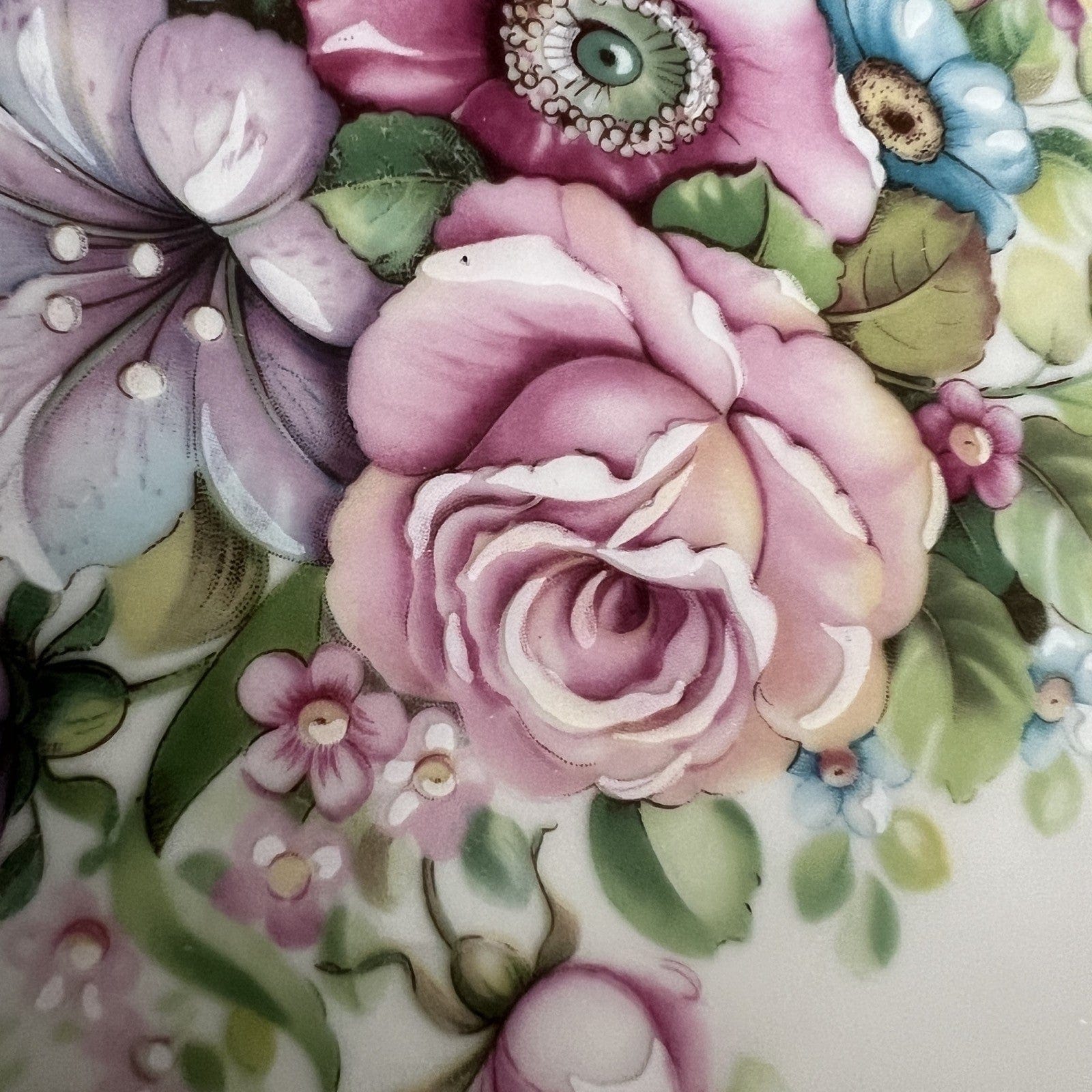 Antico piatto vassoio in porcellana e bronzo Limoges centrotavola vintage fiori Categoria  Piatti Vassoio
