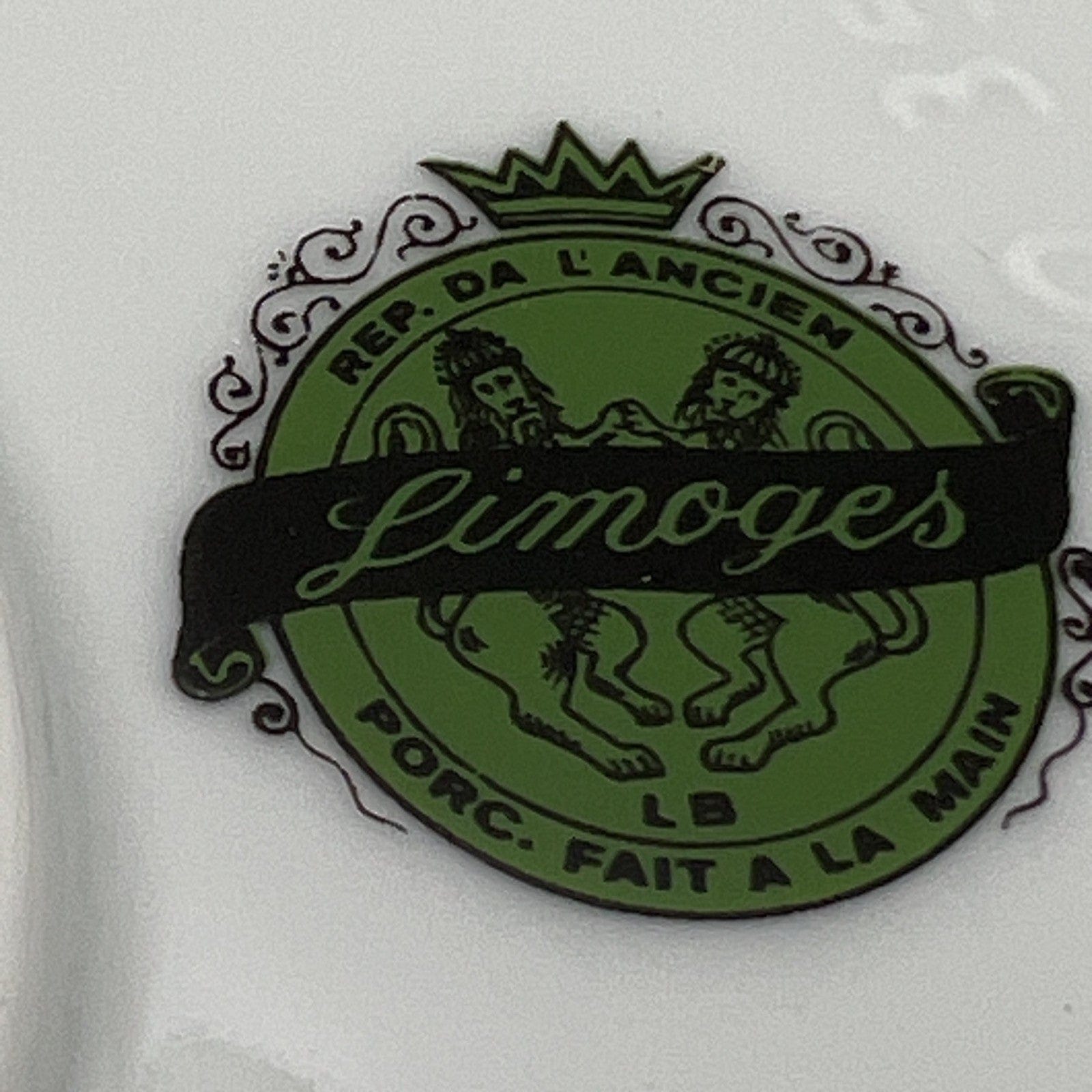 Antico piatto vassoio in porcellana e bronzo Limoges centrotavola vintage fiori Categoria  Piatti Vassoio