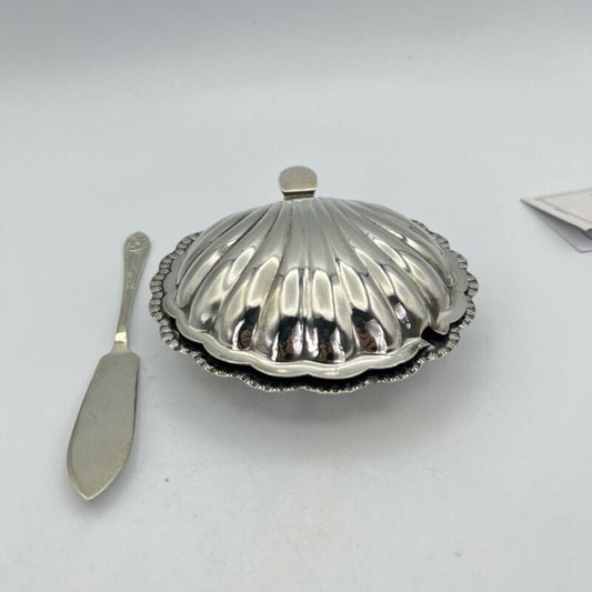 Antico Portaburro Burriera in argento silver plated forma di conchiglia d'epoca Categoria  Silver plated sheffield style