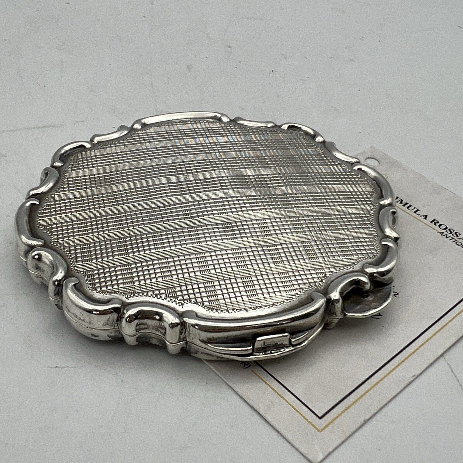 Antico Portacipria in Argento 900 inciso Vintage Cofanetto Porta Cipria Inglese Categoria  Portacipria