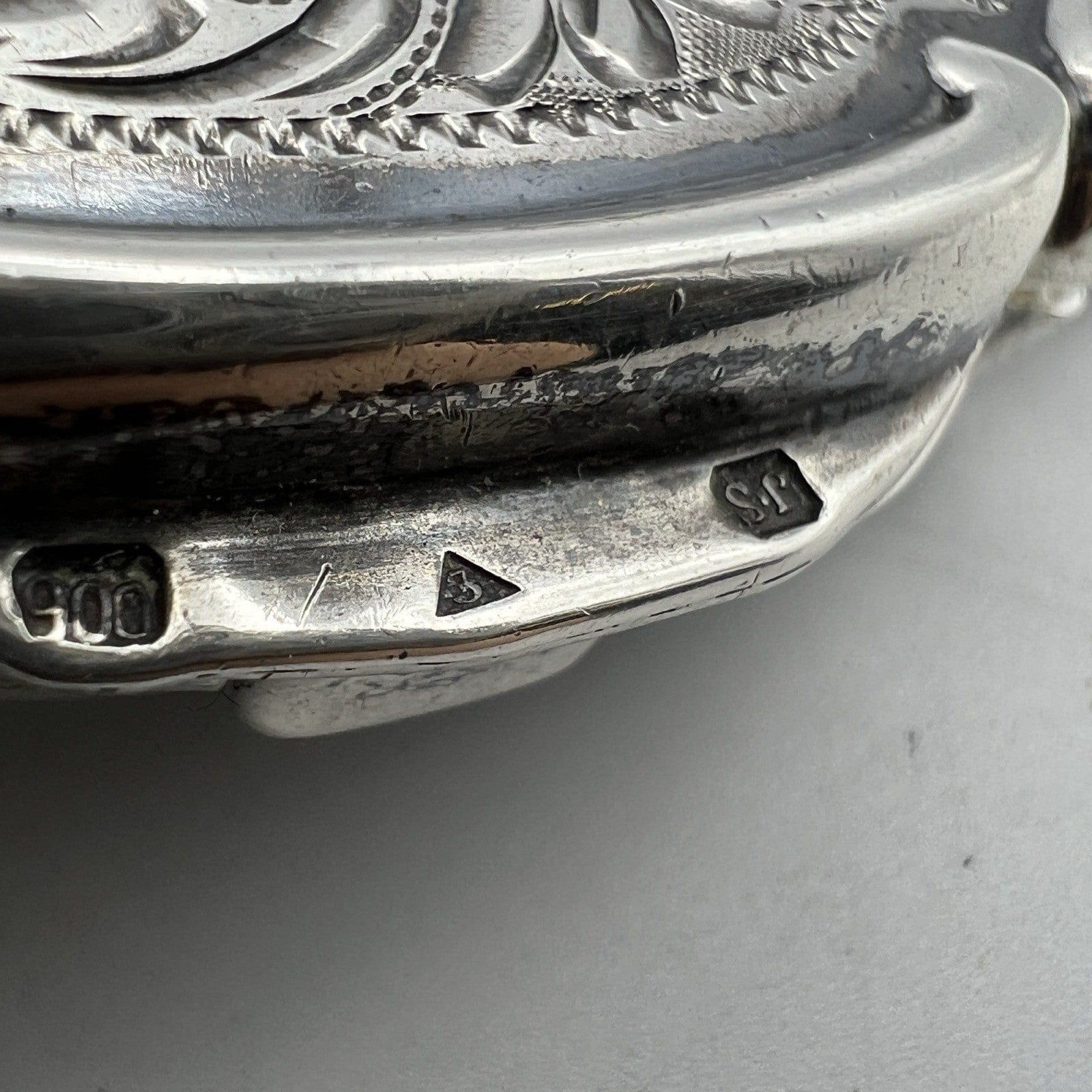 Antico Portacipria in Argento 900 inciso Vintage Cofanetto Porta Cipria Inglese Categoria  Portacipria