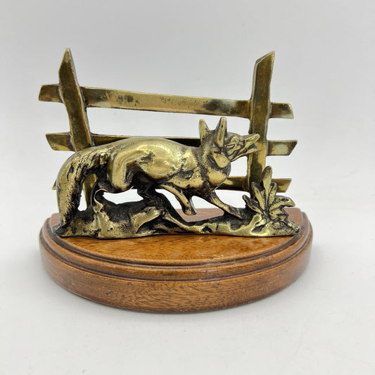 Antico Portalettere In Legno Ottone Da Tavolo Porta Corrispondenza D'epoca Volpe Categoria  altro