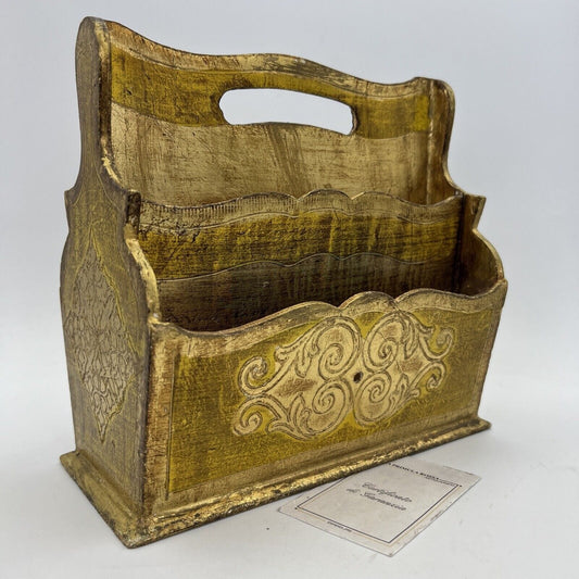 Antico portalettere in legno porta posta portadocumenti da scrivania oro Barocco Categoria  Accessori scrivania e ufficio