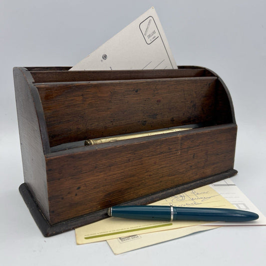 Antico portalettere in legno porta posta portadocumenti da scrivania ufficio 800 Categoria  Accessori scrivania e ufficio