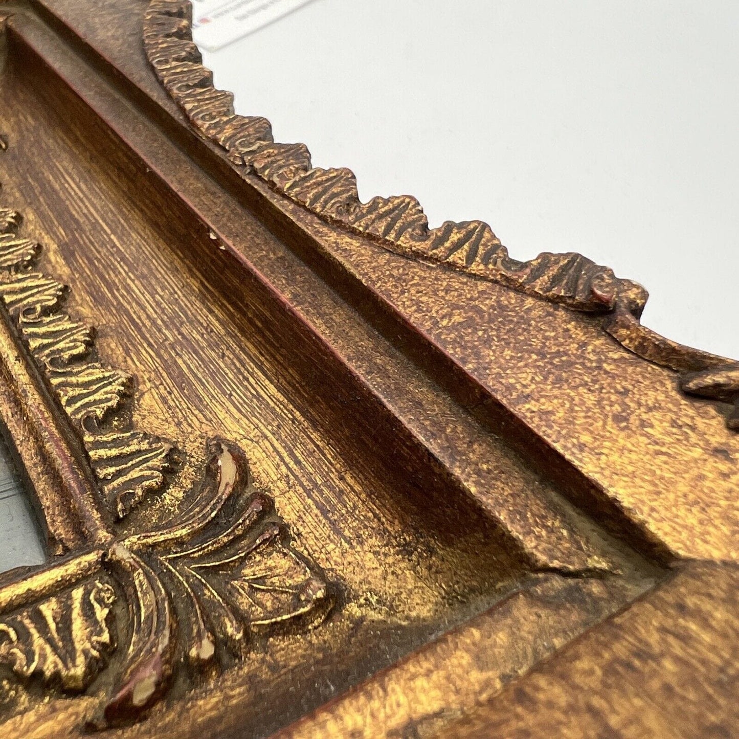 Antico Quadretto stile Barocco cornice oro dipinto vintage in Miniatura Bucolica Categoria  Quadri